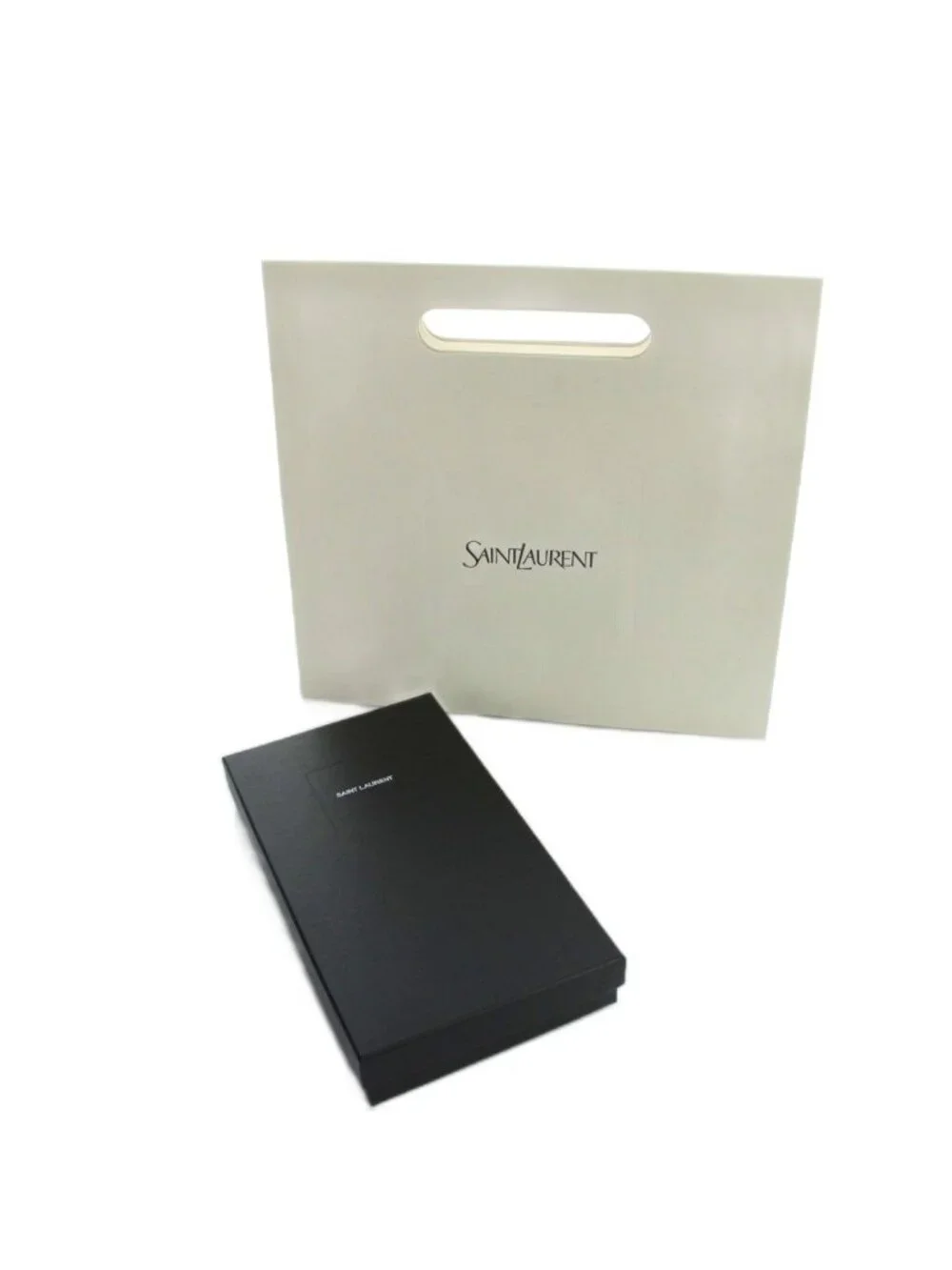 Saint Laurent Paris Wallet Logo Leather Zip Around Black - Picture 9 of 9
